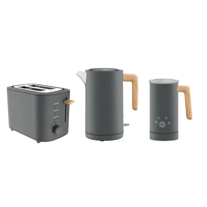 Fashionable Design Breakfast Collection: Toaster, Kettle & Milk Frother Set