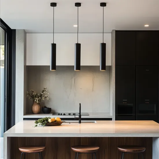 Aluminum Cob Chip Round Black LED Pendant Light for Kitchen Island (8W-30W)