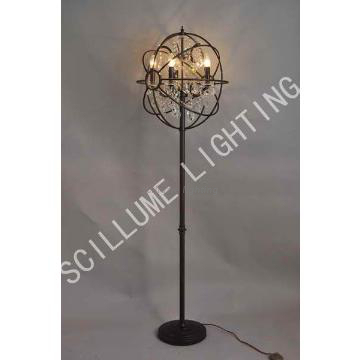 5-lites flat orb design floor lamp in red rustic finish tals