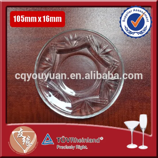 Food grade high flint glass 105mm round small cheap charger plates wholesale
