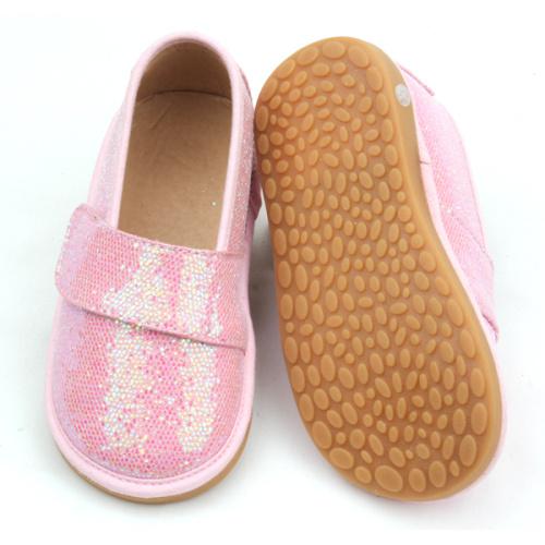 Niños Fancy Pink Colors Zapatos Squeaky con purpurina para niños pequeños