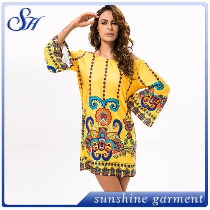 Wholesale colorfu flower milk silk lady dresses