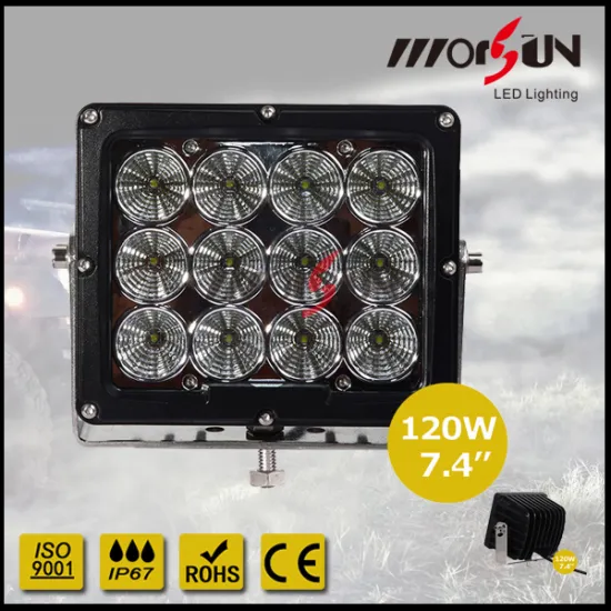 12led 120w work light 120watt work lamp 7.4" mining work light flood worklight 120w