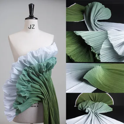 Issey Miyake Gradient Pleated Fabric for Creative Modeling and Textured Decor