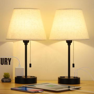 Bedside Nightstand Lamps with Charging Ports