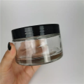 Frasador de vidrio cosmético de crema de piel redonda de 200 ml transparente