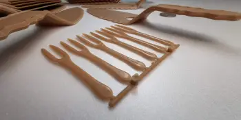 Fully degradable tableware made of rice husk