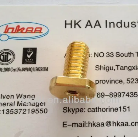 special head gold plated machine screw