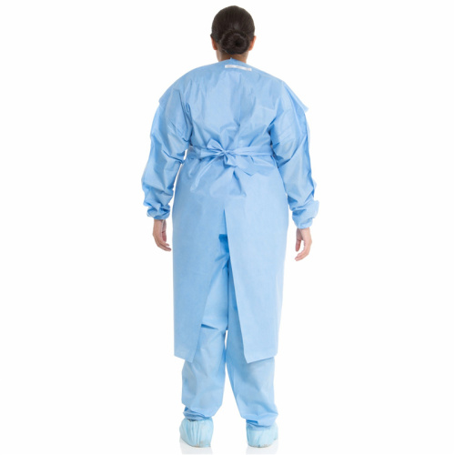 Traje de protección desechable médico impermeable con puño de punto