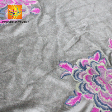 high quality lace embroidered velvet fabric for dress