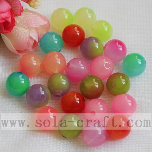 Perles lâches disparues de couleur double brillantes pour la décoration