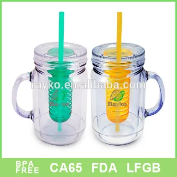 Plastic mason jar with infuser