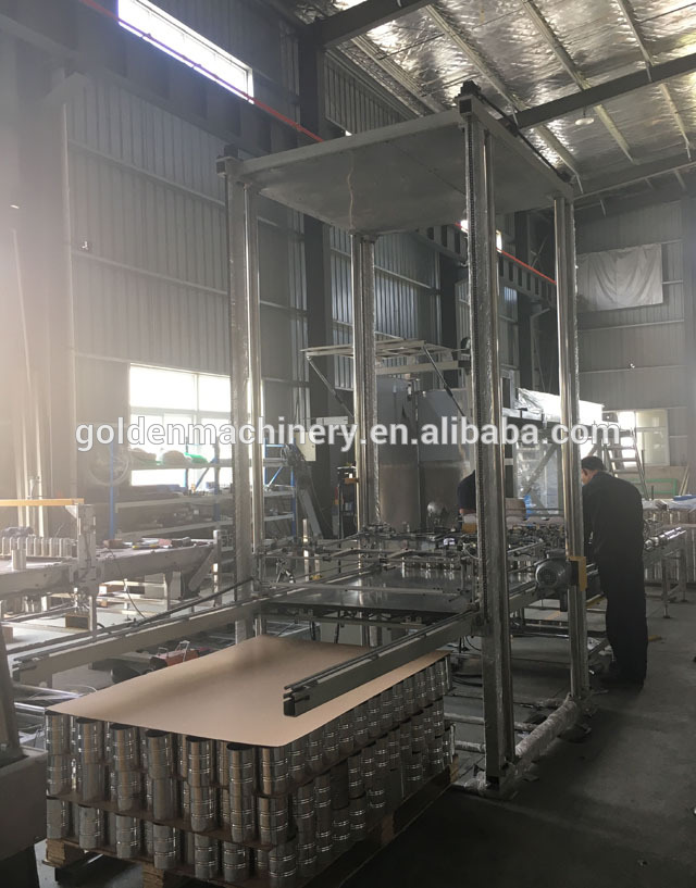 Automatic empty cans palletizer machine for food and beverage tin can