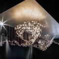 Shopping mall cylindrical crystal chandelier light