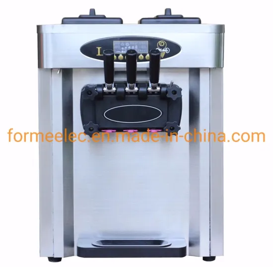 36L~38L Table Top Tri-Nozzle Ice Cream Machine Soft Ice Cream Maker