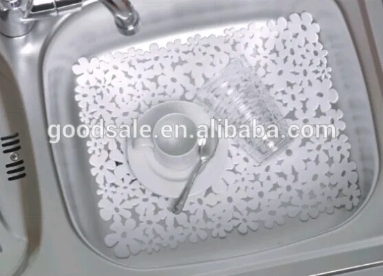 Mosaic Flowers Plastic Products Kitchen Sink Liner Mats In Color