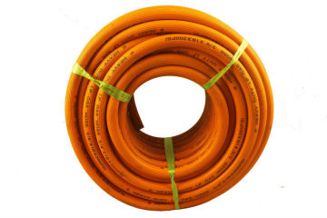 Flexible LPG hose , orange cover hose ,smooth fabric braided rubber hose
