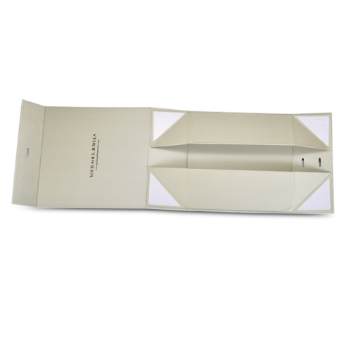 Embalagem de presente de luxo em papelão liso personalizado e dobrável caixa magnética branca