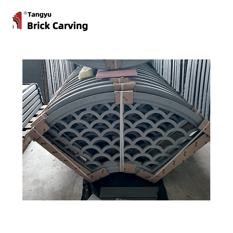 Fan shaped hollow flower window