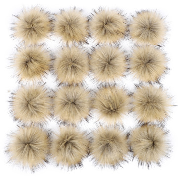 12cm Faux Fur Pom Poms with Rubberband for Accessories