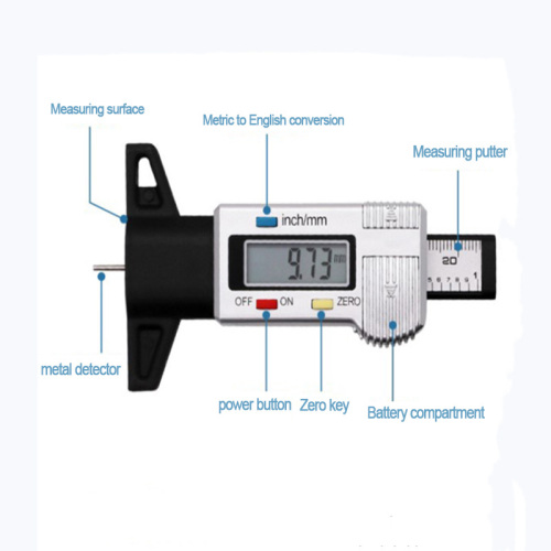 Universal tire tread digital depth gauge