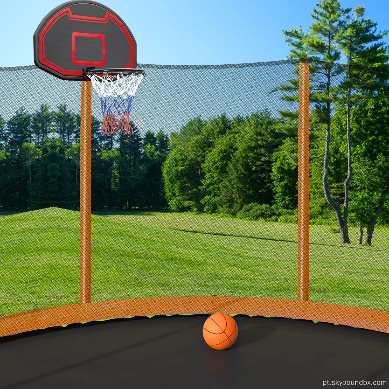 Trampolim 10 pés com argola de basquete ASTM aprovado