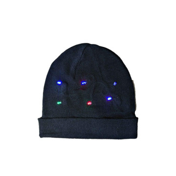 Custom logo christmas led light beanie