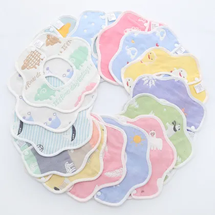 TPU Six-Layer Pure Cotton Petal Bib for Babies