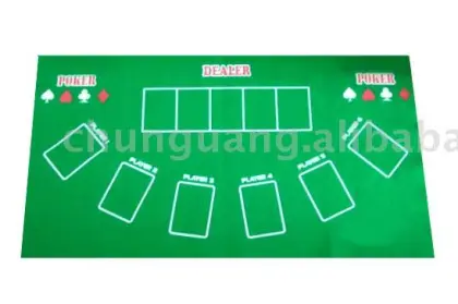 Green casino table top felt