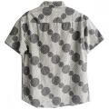 Men Casual Cotton Geometry print Short Sleeve Shirt