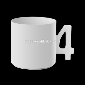 MEIKEDA 10oz Strenthen porcelain Blank Sublimation coffee Mug With 4 handle