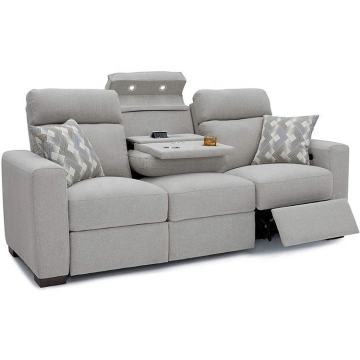 High Quality Linen Electric Recliner Power Home Theater Sofa with Cup Holder and Storage Box