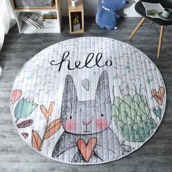 Customized foldable eco-friendly cotton kids play mat