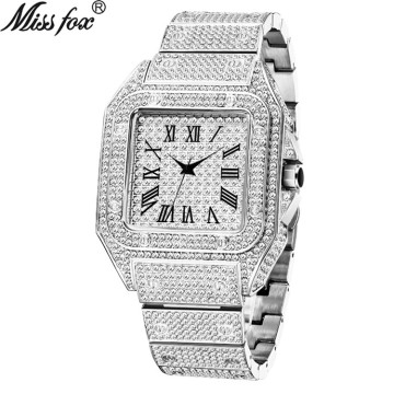 Brave Light Missfox V324 Men's Watch - Waterproof Square Golden Diamond Luxury Brand