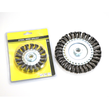 Twisted Knot Steel Wire Wheel Brush for Cleaning and Removing Rust from Steel with Nut