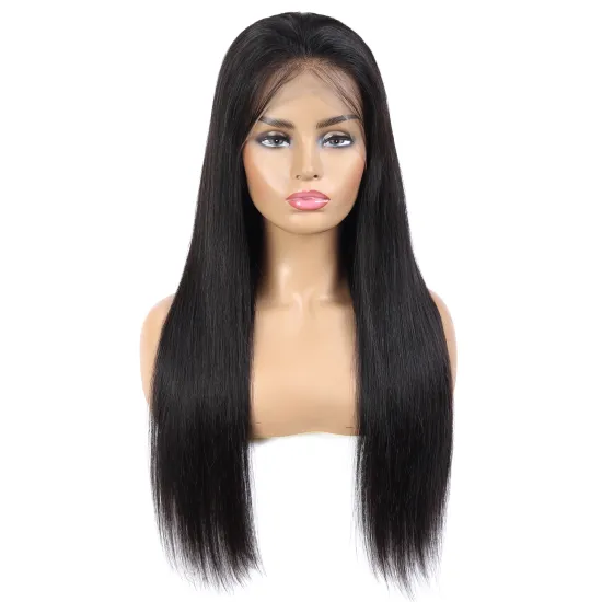 Cuticle Aligned Lace Front Natural Indian Human Hair Wig 180% Density Human Hair Wigs Vendors Remy lace Frontal Wigs