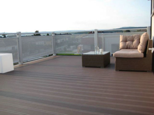 Fully-recycled Wpc Decking Flooring Grey Polishing For Relax And Rest