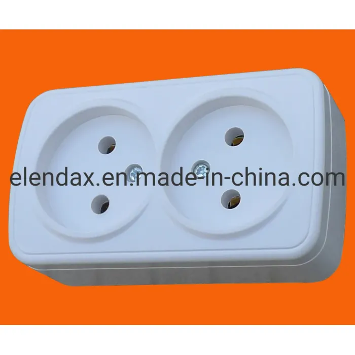 Soket Dinding Terpasang di Dinding Std Jerman Tanpa Bumi S6009