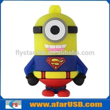 3D cartoon PVC Mould Minions superman USB flash drive stick