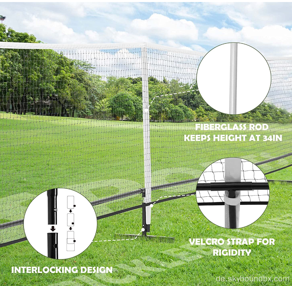 Pickleballnetze tragbar 22 Fuß Pickle Ball Game