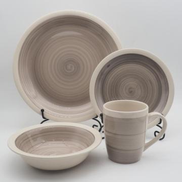 Neueste Design Color Ceramic -Geschirr für Restaurant, Brown Ceramic Table Ware Dinner Set