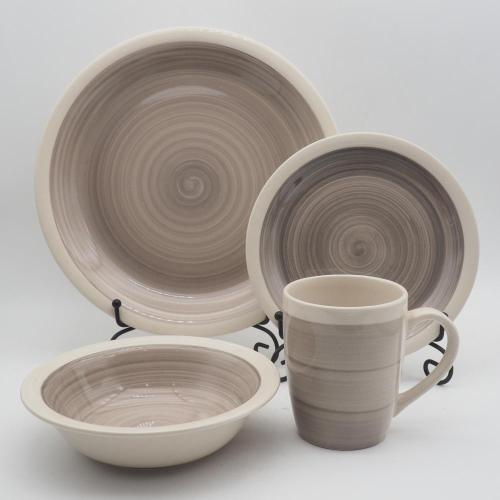 Τελευταίο σχεδιασμό Ceramic Ceramic Sernery για εστιατόριο, Brown Ceramic Tableware Dinner Set