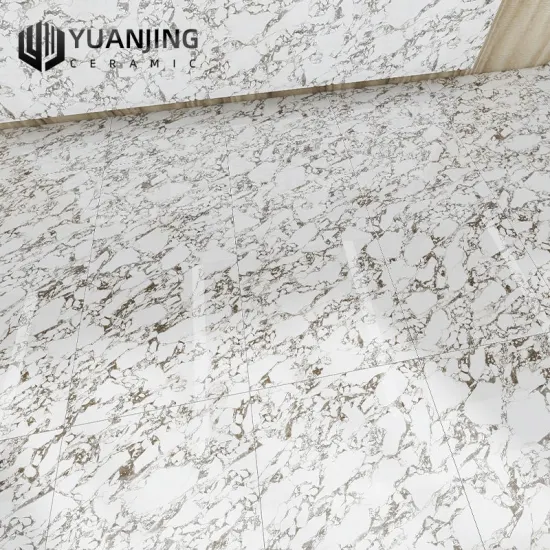 Marble Look Glazed Polished Glossy Porcelain Ceramic Tiles for Luxury Villa Interiors in Living Rooms and Bathrooms, China Hot Sale