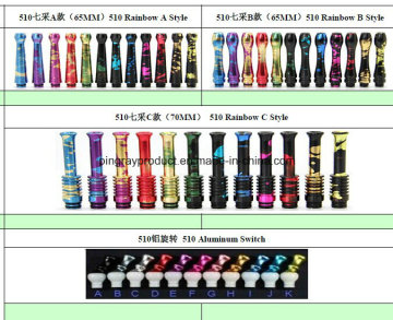 510 Stainless Steel Acrylic Plastic Drip Tips for E-Cigarette