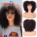 Short Curly Afro Wigs with Bangs for Women