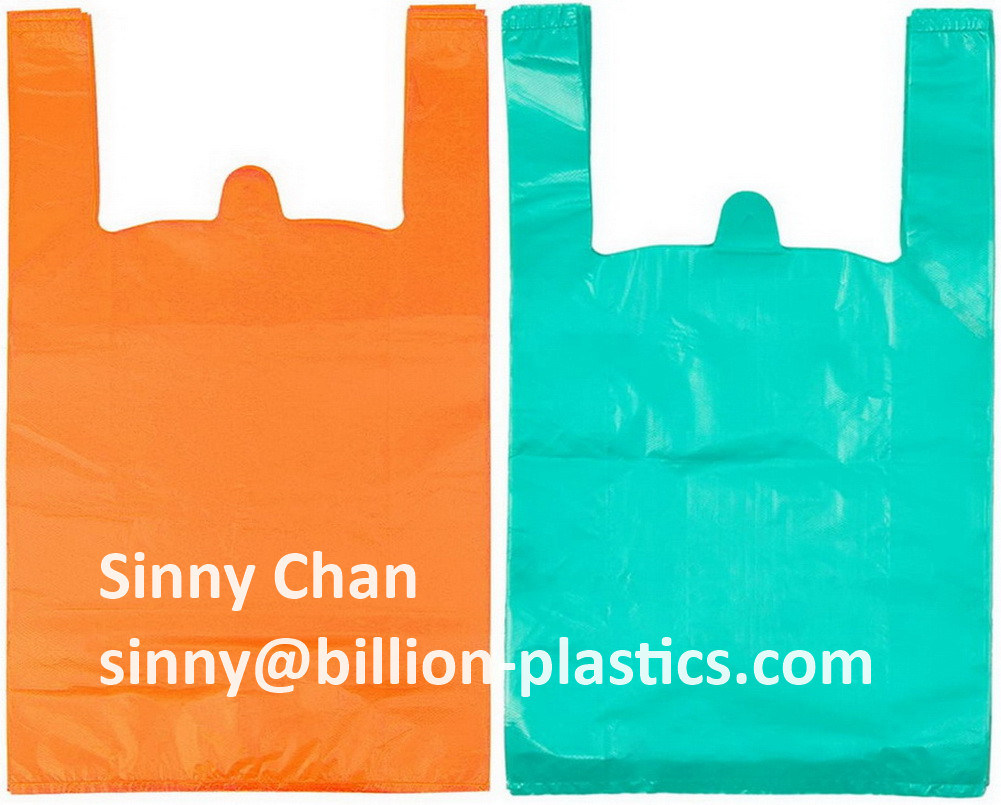 Custom Plastic Reusable Vest Carrier Plastic Shopping Bag