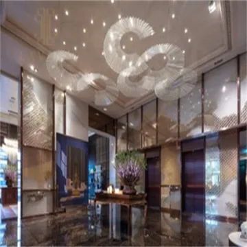 Attractive dazzling LED large restaurant chandelier