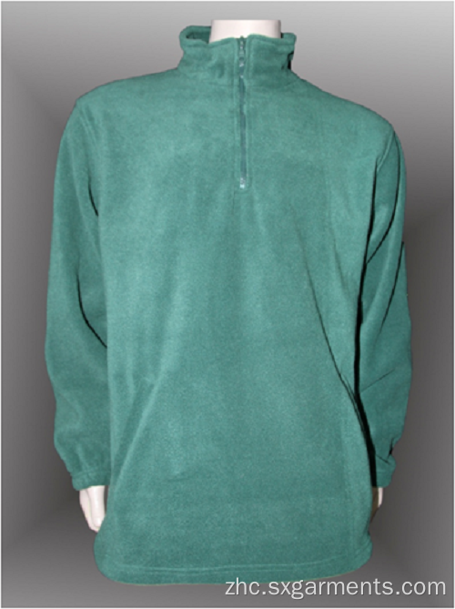 100％聚酯人的极性羊毛半拉链顶部