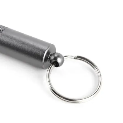 Stainless Steel Cigar Punch Cutter with Rolling Design and Keychain Ring