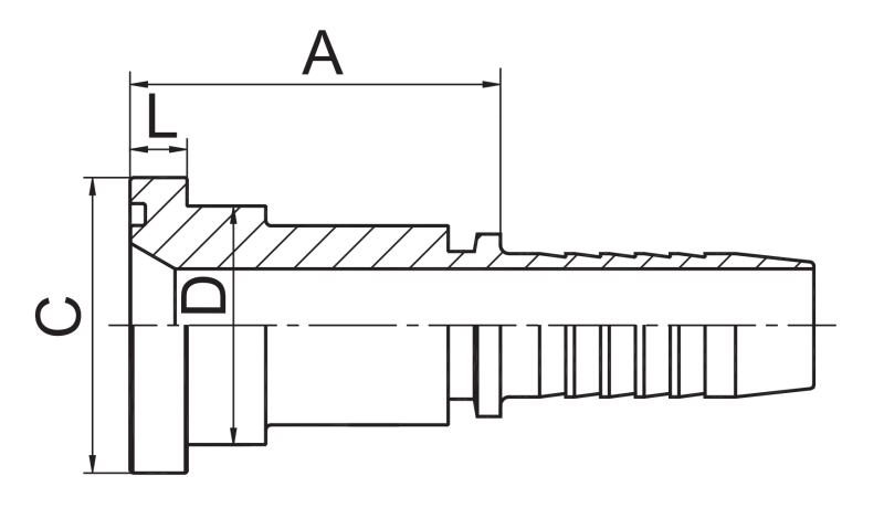 Sae Straight Flange 3000 Psi Drawing